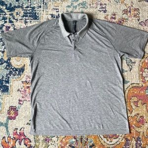Lululemon men’s gray heather polo sz XXL fits like XL